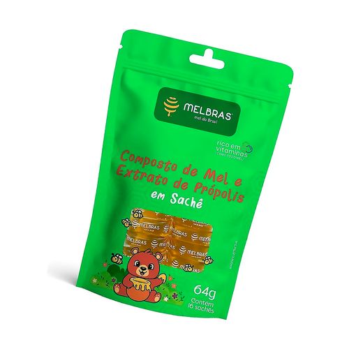 Mel Brasil Mel com Extrato de Propolis Sache 2